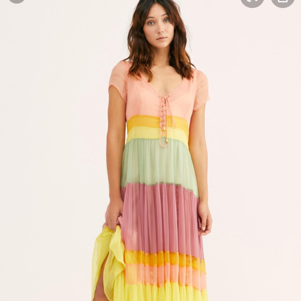 Free People Hocus Pocus Rainbow Maxi Dress